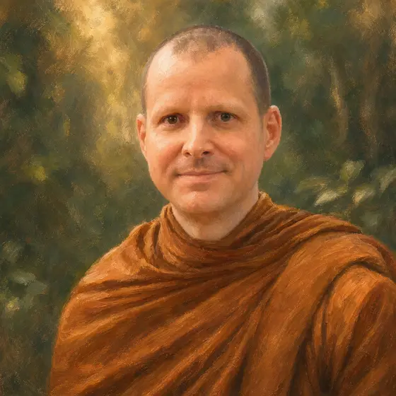 AI-generated painted portrait of Ajahn Kovilo