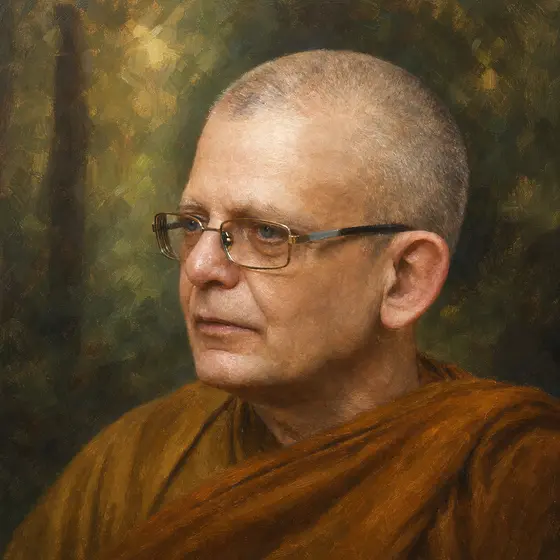 AI-generated painted portrait of Ajahn Punnadhammo