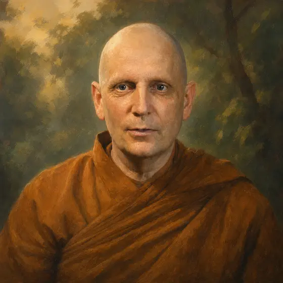 AI-generated painted portrait of Ajahn Sona
