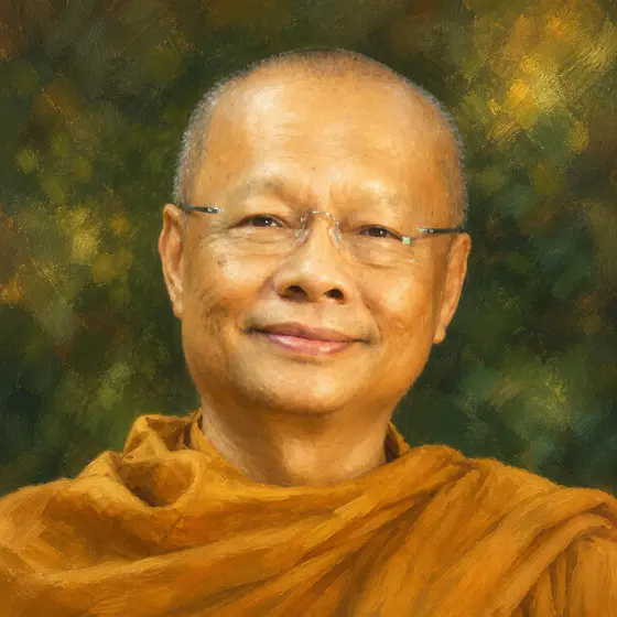 AI-generated painted portrait of Luang Por Anan